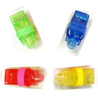 4X COLOR LED Finger flash light Beams Ring Torch Party  