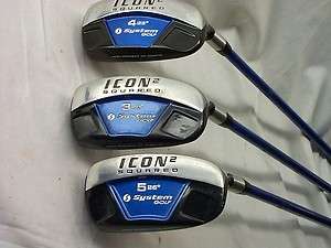 ICON 2 SQUARED SYSTEM SET OF 3 HYBRID DRIVER GOLF CLUBS  