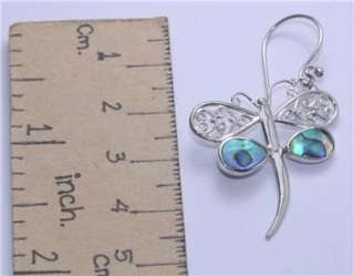 Dragonfly Abalone Sterling Silver 925 Earrings L2752  