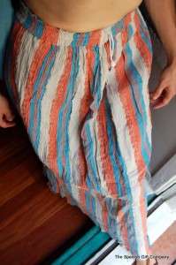 Cotton Hippie Gypsy Boho Striped Peasant Skirt FreeGift  