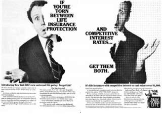 New York Life Target Life Policy 2 pg 1983 Print Ad  
