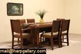 Art Deco 1930s Dining Set, Table, Leaf & 6 Chairs  