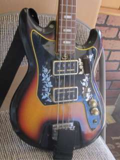 Vintage Teisco Electric Bass Guitar Model EB 120 Beautiful Sunburst 