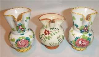 Miniature Majolica Hand Painted Pitchers ITALY  