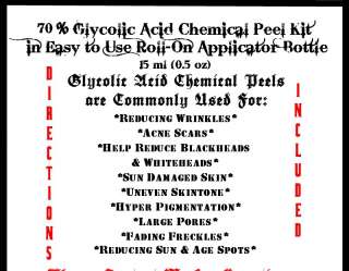 70% GLYCOLIC ACID Roll On Chemical Peel for Skin CA Hut  