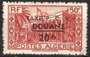 Algeria Douane Taxe overprint stamp MLH VF  