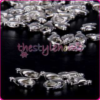 50pcs Silver Plated Lobster Claw Clasps Findings 9mm  