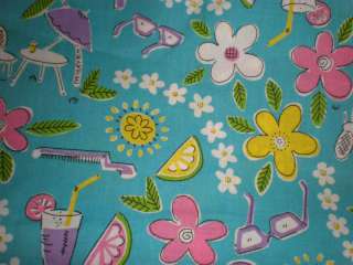 Girls Just Wanna Have Summer Fun Cotton Fabric 45x47 and 45x47  