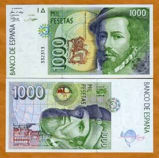 Spain, 1000 (1,000), 1992, P 163, UNC  Very Low S/Ns  