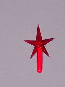 Ceramic Christmas Tree Star Plastic Topper Small Red  