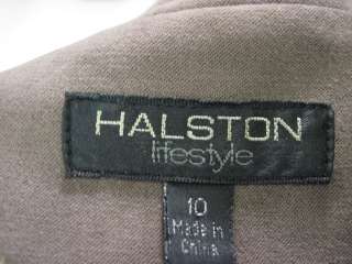 HALSTON Brown Button Front Blazer Pants Slacks Suit 10  