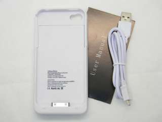 WHITE New 1900mA External Backup Battery Charger Case For Iphone 4 4G 