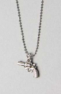 Accessories Boutique The Mini Gun Charm Necklace in Silver 