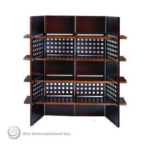 Home Decorators Collection 4 Panel Book Shelves Room Divider Walnut 