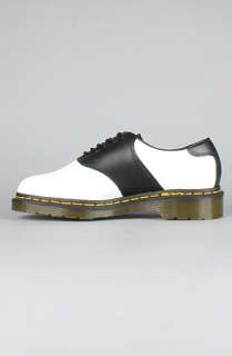 Dr. Martens The Rafi Saddle Shoe in White and Black  Karmaloop 