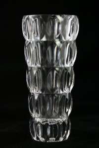 Vintage Pressed Lead Crystal Glass Bud Floral Vase 4.75 Tall  