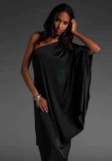 HALSTON HERITAGE Wrap Long Dress in Black  