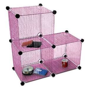 3tlg. Würfel Regalsystem Metallregal Cube   Pink  Küche 
