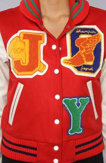 Joyrich The Tagged Letterman Jacket in Red and Cream  Karmaloop 