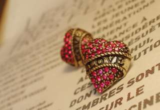 Fashion Lady Girl Letter Love Heart Shape Cute Earring  