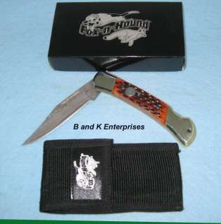 FOX n HOUND DAMASCUS Folding Hunter knife/knives  