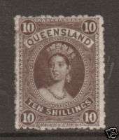 Queensland Sc 77 MLH. 1882 10s brown QV, almost VF 1;9  