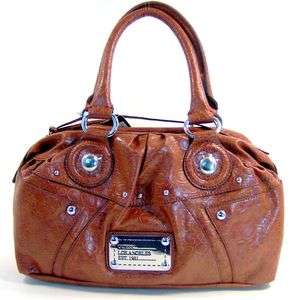 GUESS Large Brown Leather Like Macy Handbag Satchel SE297706 NWT 