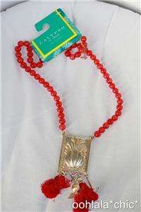 CALYPSO ST BARTH Target Pendant Necklace Beads Tassels  