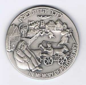   IN MEMORY OF POLISH JEWRY STATE MEDAL 50mm 60g PURE SILVER +BOX+COA