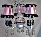 Whimsical Pink and Black Nursery Chandelier Child Light