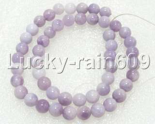 8mm soft lavender round jade gemstone loose strand s2456  
