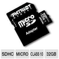 The Patriot PSF32GMCSDHC10 microSDHC Flash Card offers blazing 
