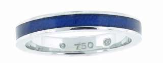  NEW HIDALGO Blue enamel & White Gold Ring Size 6.5  