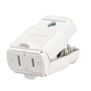   15 Amp White Polarized Light Duty Plug R52 00102 0WP 