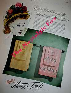 VTG April 1947 Magazine Advertisement/ Print Ad~ MARTEX Bath Towels 