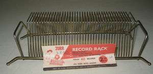 COLLECTIBLE LE BO GOLD WIRE RECORD RACK HOLDS 40 RECORD  