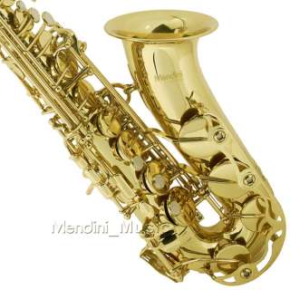 NEW GOLD LACQUER BRASS Eb ALTO SAXOPHONE OUTFIT+$39GIFT  