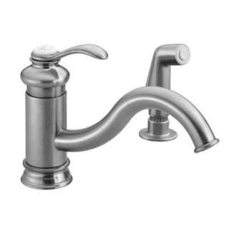 KOHLER Fairfax Single Control Kitchen Sink Faucet with Sidespray, Less 