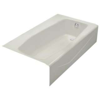 KOHLER Villager 4 in. Bath with Ledge and Right Hand Drain in Biscuit 