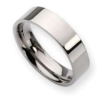 Titanium Polished Flat 6mm Wedding Band Ring  
