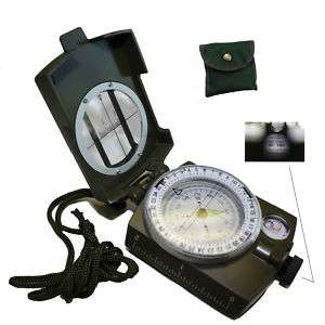 Military Army Compass with Neck Strap Belt Carry Pouch  