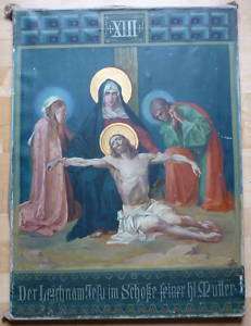Gemälde Öl auf Leinwand Leichnam Christi um 1900  