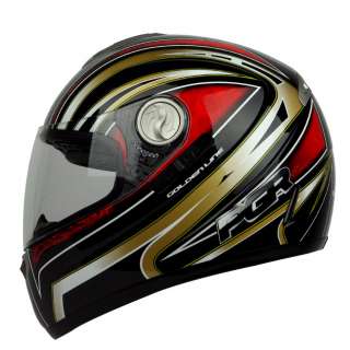   Black Red Dual Visor DOT APPROVED Motorcycle Full Face Helmet  