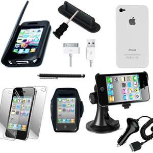   Accessories Bundle Case/Car Holder Charger/Stylus For iPhone 4  