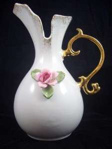 Vintage LAMOUR CHINA Hand Painted JAPAN Vase Pink Rose  