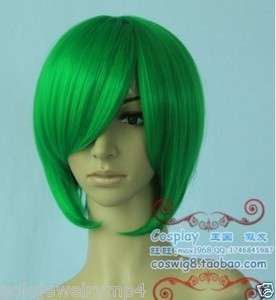 M05New Cosplay Party Short Green Heat Resistant Wig +gift  