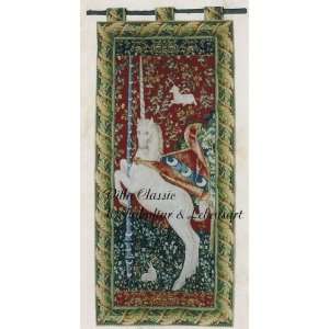 EINHORN 100 cm x 220 cm Gobelin Wandbehang Wandteppich Tapestry 