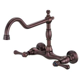Danze Opulence 2 Handle Wall Mount Kitchen Faucet in Oil Rubbed Bronze 