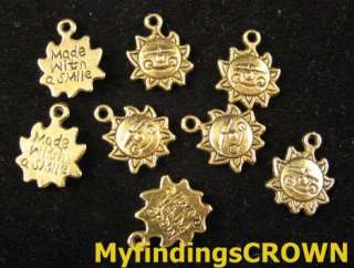 80 pcs Antiqued gold Face sunflower charms FC829  