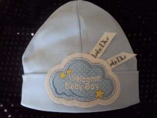 blue welcome baby boy with dior ribbon 0 6mon only
